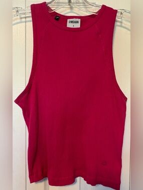 Gymshark Magenta Pink Cotton Ribbed Midi Muscle Tank Top S